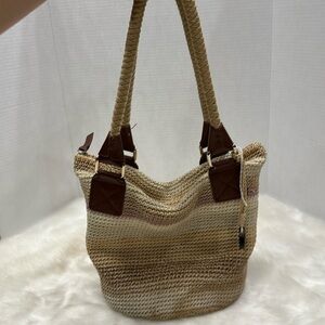 The Sak crochet shoulder bag yellow/cream/light brown/light burgundy